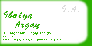 ibolya argay business card